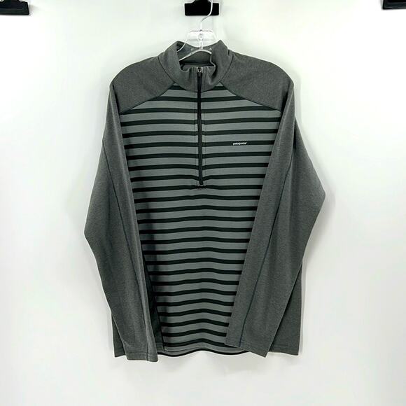 Patagonia Men's Capilene 3 Midweight 1/4 Zip Pullover - Black/Gray - Medium - Picture 1 of 6